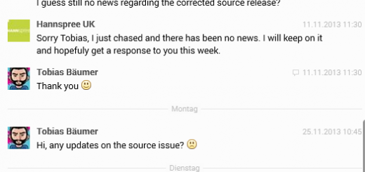 response(s) from Hannspree UK regarding sn97t41w sources